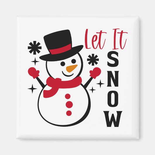 Laat het Snow Snowman Magneet (Voorkant)