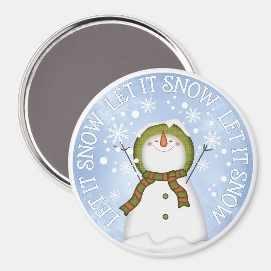 Laat het Snow Snowman Magneet (Voorkant / Achterkant)