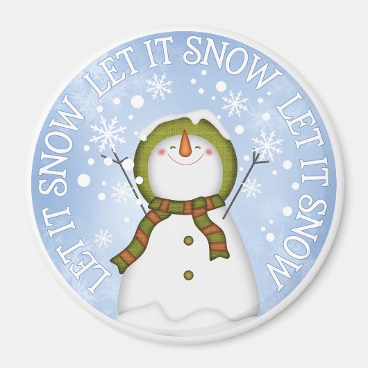 Laat het Snow Snowman Magneet (Voorkant)