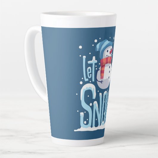 Laat het Snow Snowmen Latte Mok (Linkerhoek)