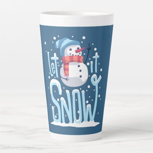 Laat het Snow Snowmen Latte Mok (Voorkant)