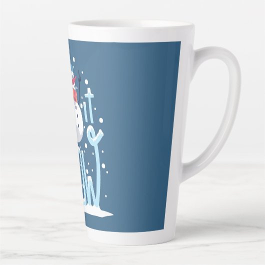 Laat het Snow Snowmen Latte Mok (Rechts)