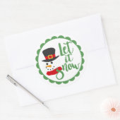 Laat het Snowman/Snowman/Kerstontwerp zien Ronde Sticker (Envelop)