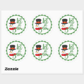 Laat het Snowman/Snowman/Kerstontwerp zien Ronde Sticker (Vel)