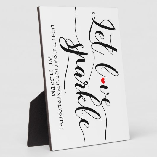 Laat het Sparkle-teken Tabletop Plaque met Easel v Fotoplaat (Zijkant)