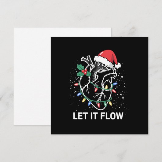 Laat het stromen Anatomie Hart Cardiac Nurse Santa Feestdagenkaart (Voorkant / Achterkant)