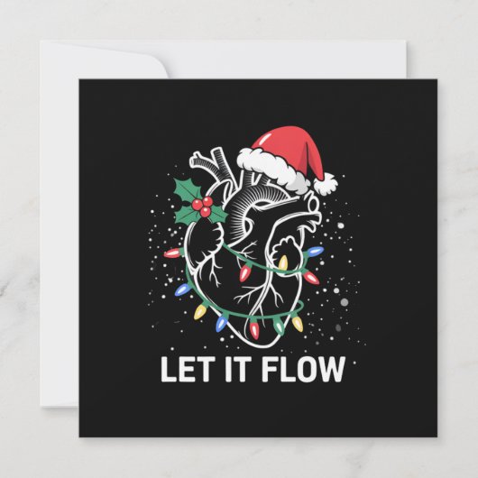 Laat het stromen Anatomie Hart Cardiac Nurse Santa Feestdagenkaart (Voorkant)