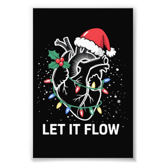 Laat het stromen Anatomie Hart Cardiac Nurse Santa Foto Afdruk (Voorkant)