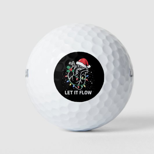 Laat het stromen Anatomie Hart Cardiac Nurse Santa Golfballen (Voorkant)