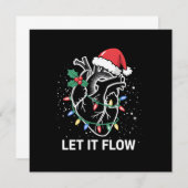Laat het stromen Anatomie Hart Cardiac Nurse Santa Kaart (Voorkant / Achterkant)