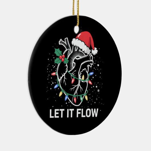 Laat het stromen Anatomie Hart Cardiac Nurse Santa Keramisch Ornament (Rechts)