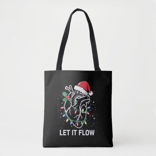 Laat het stromen Anatomie Hart Cardiac Nurse Santa Tote Bag (Voorkant)