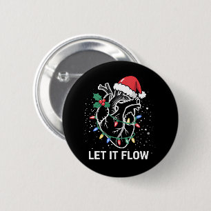 Laat het stromen Anatomie Hart Cardiale Verpleegst Ronde Button 5,7 Cm
