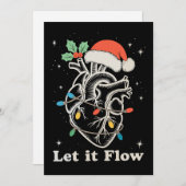 Laat het stromen Hart Verpleegster Kerstmis Feestdagenkaart (Voorkant / Achterkant)