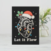Laat het stromen Hart Verpleegster Kerstmis Feestdagenkaart (Staand voorkant)