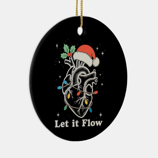 Laat het stromen Hart Verpleegster Kerstmis Keramisch Ornament (Rechts)