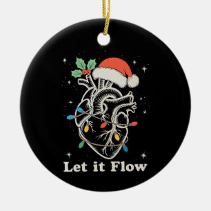 Laat het stromen Hart Verpleegster Kerstmis Keramisch Ornament