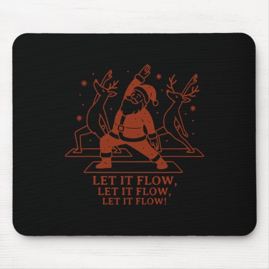 Laat het stromen Yoga Kerstman, Grappige Kerst Yog Muismat (Voorkant)