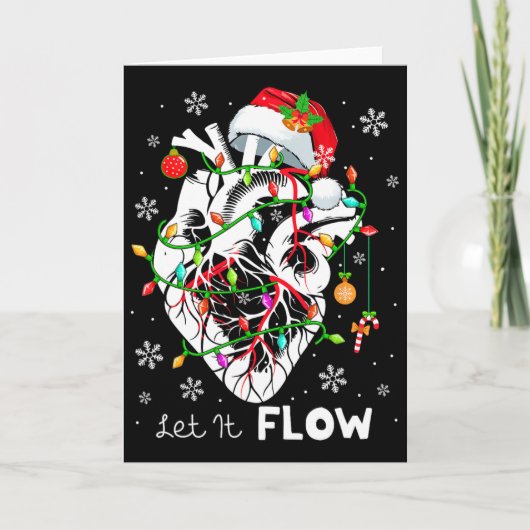 Laat het stromende Xmas Anatomie Kerstman Hart Dee Kaart (Voorkant)