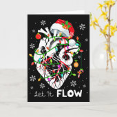 Laat het stromende Xmas Anatomie Kerstman Hart Dee Kaart (Gele Bloem)