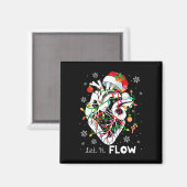 Laat het stromende Xmas Anatomie Kerstman Hart Dee Magneet (Voorkant / Achterkant)