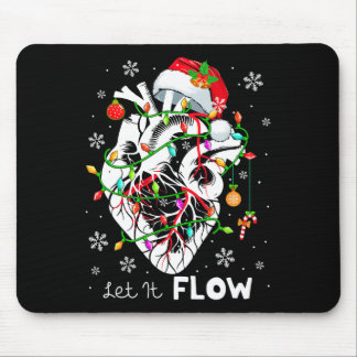 Laat het stromende Xmas Anatomie Kerstman Hart Dee Muismat