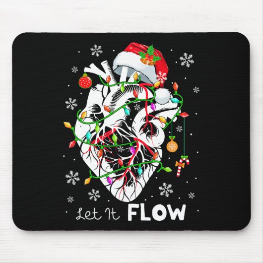 Laat het stromende Xmas Anatomie Kerstman Hart Dee Muismat (Voorkant)