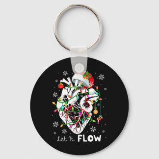 Laat het stromende Xmas Anatomie Kerstman Hart Dee Sleutelhanger