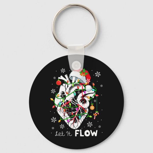 Laat het stromende Xmas Anatomie Kerstman Hart Dee Sleutelhanger (Voorkant)