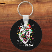 Laat het stromende Xmas Anatomie Kerstman Hart Dee Sleutelhanger (Voorkant)