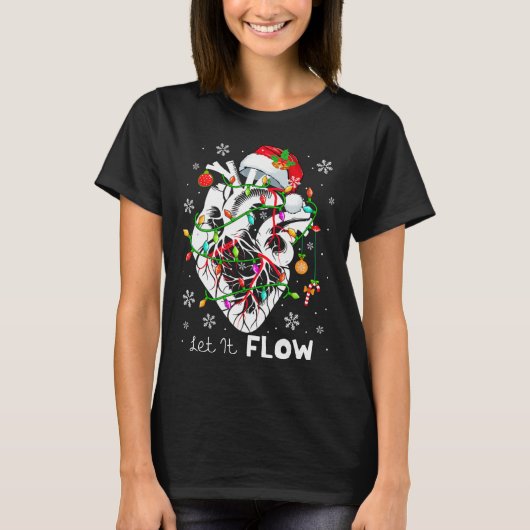 Laat het stromende Xmas Anatomie Kerstman Hart Dee T-shirt (Voorkant)