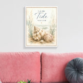 Laat het Tij Je Resetten Schelp Muur Kunst Canvas Afdruk (Insitu (Woonkamer))