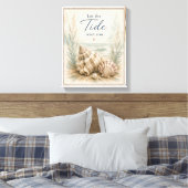 Laat het Tij Je Resetten Schelp Muur Kunst Canvas Afdruk (Insitu (Slaapkamer))