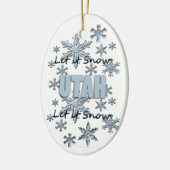 Laat het Utah kerstversiering sneeuwen Keramisch Ornament (Links)