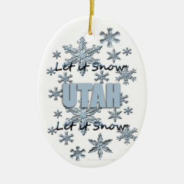 Laat het Utah kerstversiering sneeuwen Keramisch Ornament