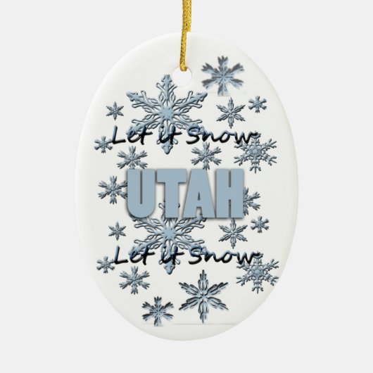 Laat het Utah kerstversiering sneeuwen Keramisch Ornament (Voorkant)