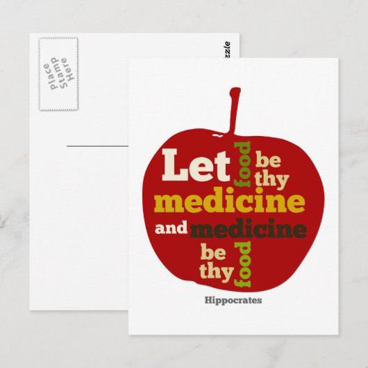 Laat het voedsel uw medicijn zijn briefkaart (Voorkant / Achterkant)