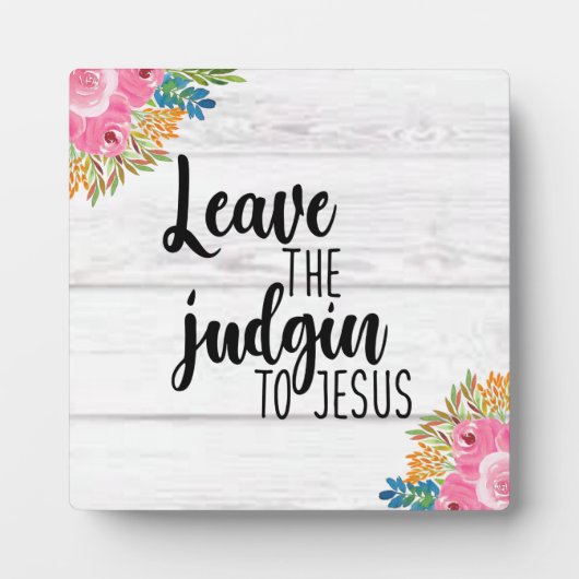 Laat het vonnis over aan Jesus Tabletop Plaque Fotoplaat (Voorkant)