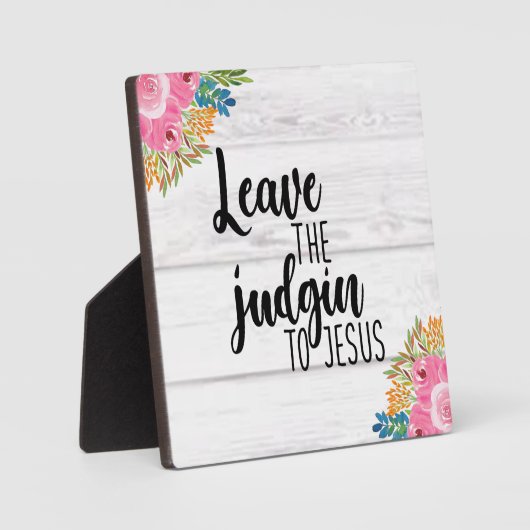 Laat het vonnis over aan Jesus Tabletop Plaque Fotoplaat (Voorkant)