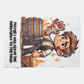 Laat het vuurwerk aan de profs over! theedoek (Horizontaal)