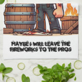 Laat het vuurwerk over aan de professionals! theedoek (Gevouwen)