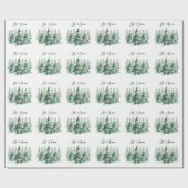 Laat het Waterverf kerstbomen sneeuwen Cadeaupapier (Vlak)