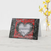 Laat het Wenskaart Foto Red Heart sneeuwen Kaart (Gele Bloem)