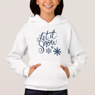 Laat het winter glitter Blue Script sneeuwen