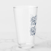 Laat het winter glitter Blue Script sneeuwen Glas (Rechts)