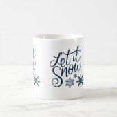 Laat het winter glitter Blue Script sneeuwen Koffiemok (Center)