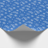 Laat het winter, helder blauw en wit kerstfeest cadeaupapier (Hoek)