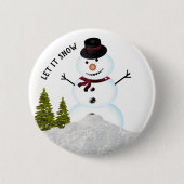 Laat het winterfeest Snowman Sneeuwen Ronde Button 5,7 Cm (Voorkant)
