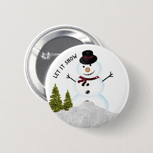 Laat het winterfeest Snowman Sneeuwen Ronde Button 5,7 Cm (Voorkant /achterkant)