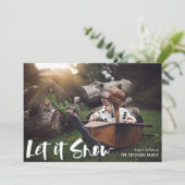 Laat het winterfoto gaan sneeuwen feestdagenkaart (Staand voorkant)